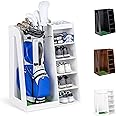 GoSports Premium Wooden Golf Bag Organizer and Storage Rack - Black, White or Brown Finish