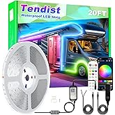 TENDIST 20FT RV Awning LED Light Strip, Camper Awning Lights Waterproof Underglow Led Light kit for RV Canopy Exterior, Trave