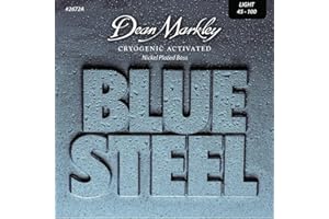 Dean Markley NPS Blue Steel Bass Guitar Strings 4 String Set, 45-100 Light 4 String Bass Guitar, Cryogenically Processed Steel Bass Strings with Warm Rich Tone, Made in the USA