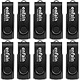 Enfain 32GB USB 2.0 Memory Sticks 10 Pack Matte Black Flash Drives for Document Backup & Distribution