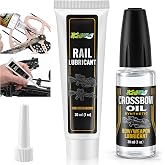 HappyAlley Crossbow Rail Lube &amp; Oil Set with Precision Applicator, 1 oz Crossbow Rail Lubricant and 1 oz Cross Bow Lube for Reduced Friction and Smooth Cross Bow Operation