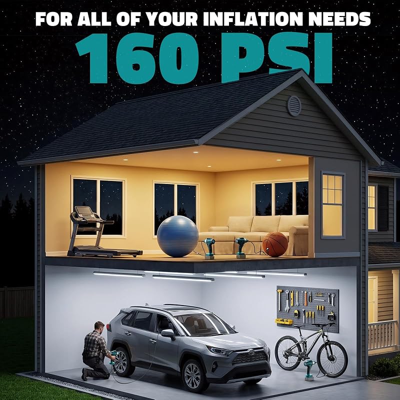 Compressor de ar portátil de 160 PSI compatível com Makita 20V (apenas produtos)
