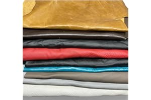 MEMORY CROSS 3 lbs Genuine Full & Top Grain Leather Scraps – Mixed Earth Tones – Soft, Flexible Upholstery Remnants for Crafting, Wallets, Keychains, Journal Covers, and More. Colors Vary by Bag