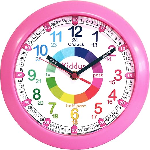 Kiddus Wall Clock for Kids, Boys and Girls Silent Movement Children's