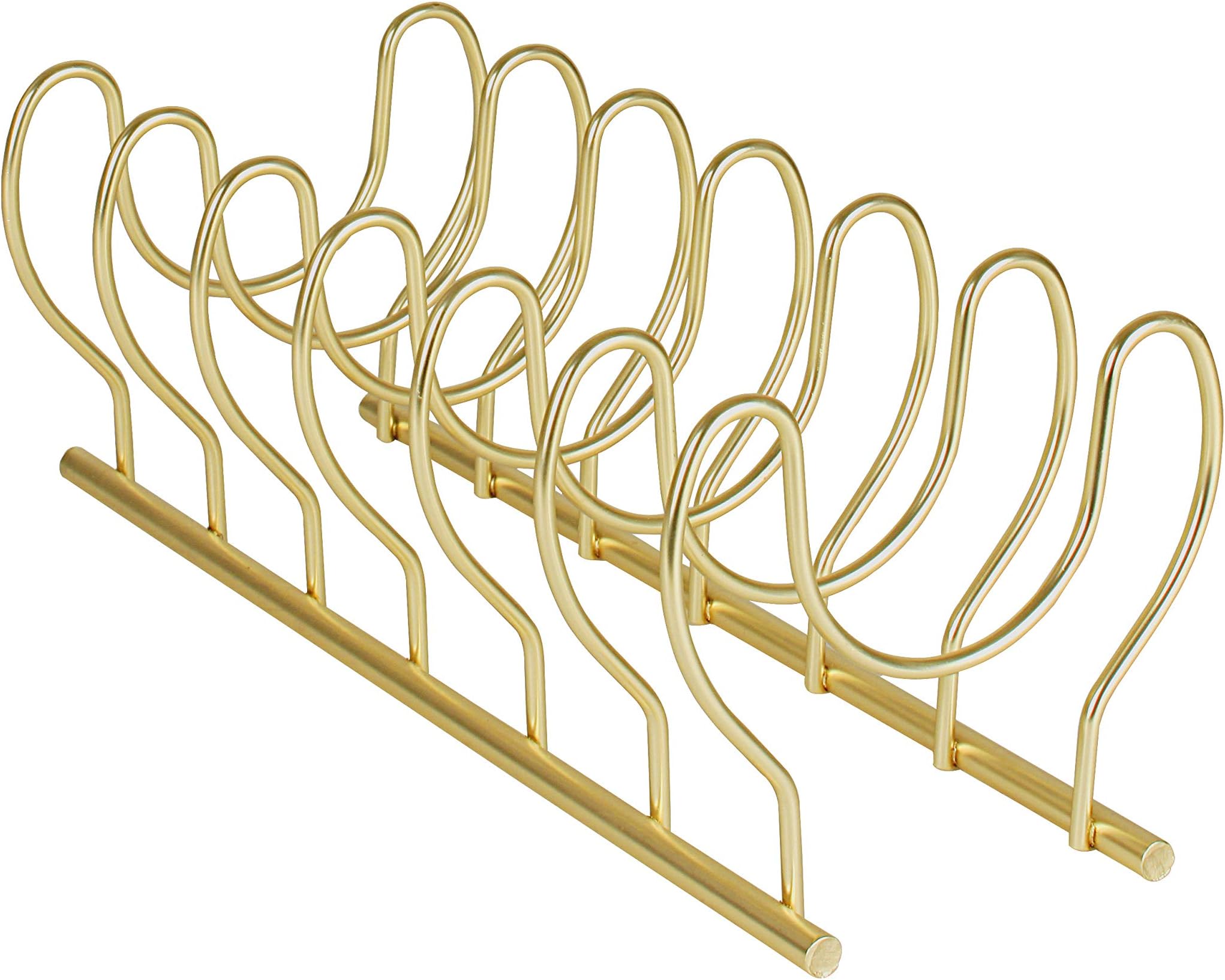 Spectrum Diversified Rounded Plate Rack, Lid Holder, Bakeware Kitchen Cabinet Cupboard Organizer, One Gold