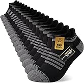 COOVAN Mens Ankle Socks 8 Pairs Cotton Cushioned Breathable Athletic Tab Running Anti-Blister Sports Socks