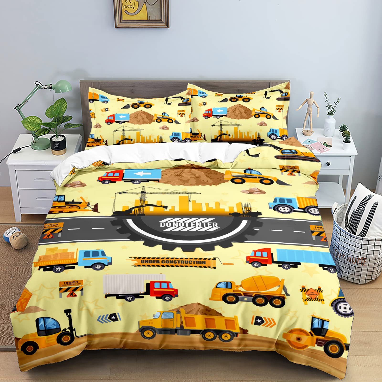 OWL QUEEN Cars Duvet Cover Queen Size, Cartoon Car