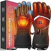 Heated Gloves for Men Women, Rechargeable Hand Warmer Gloves with Touchscreen, Waterproof Electric Heated Ski Glove for Winter Outdoor Work Hunting Camping Snowboarding Hiking Raynaud