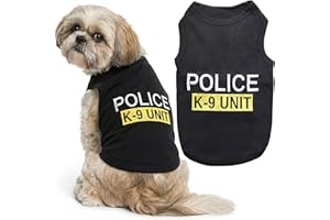 Parisian Pet Unisex Dog T-Shirt - Embroidered 'Police k-9 Unit' Dog Shirt - 100% Cotton, Dog Costume - Breathable Police Dog 