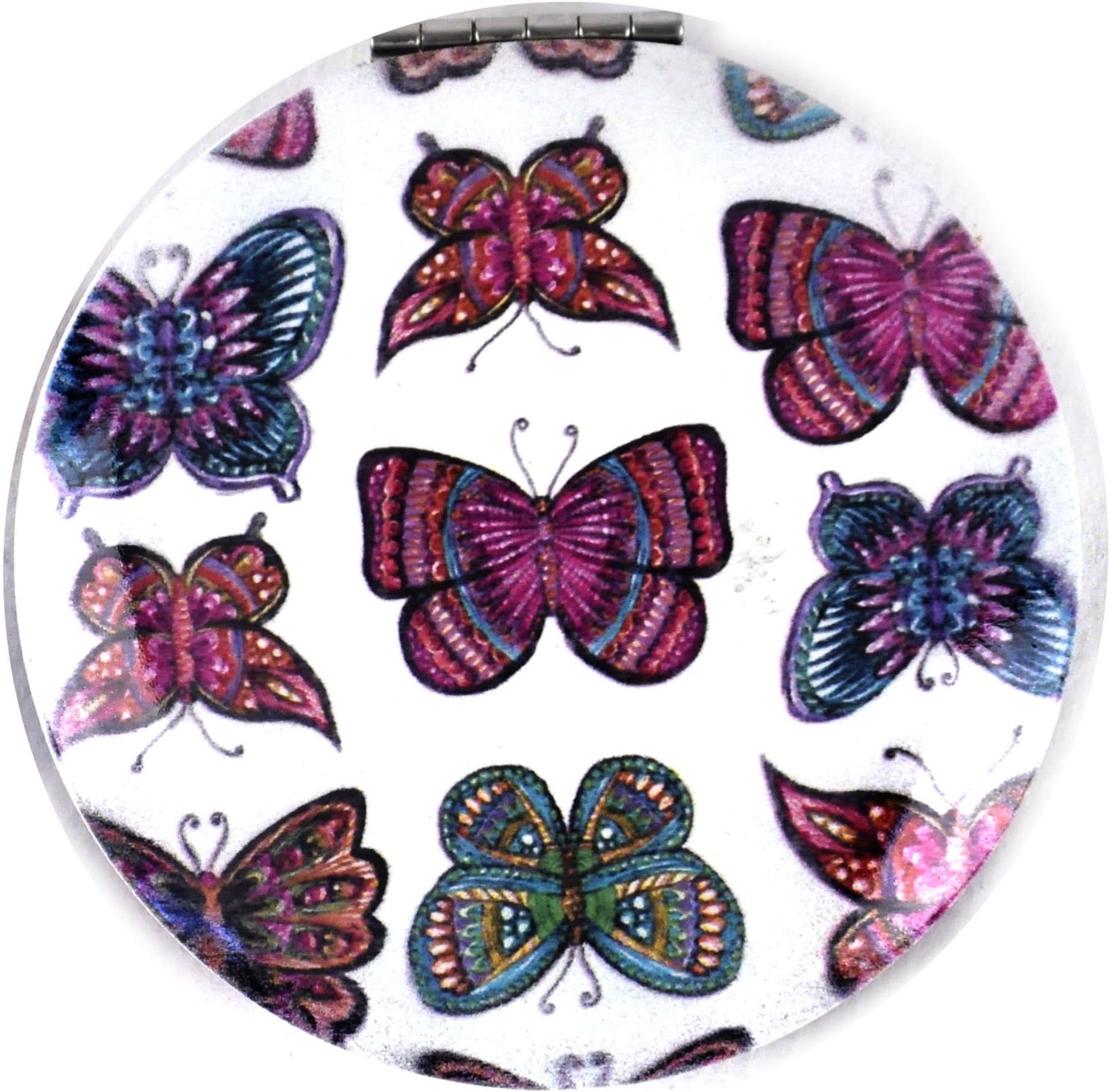 Laura Billingham Nine Butterflies - Circular Compact Handbag Mirror