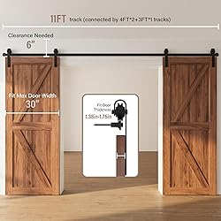 WINSOON Double Barn Door Hardware Kit 5-18FT for