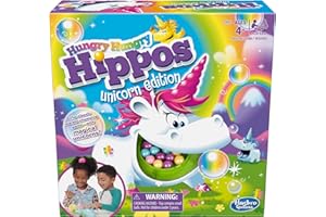 Hasbro Gaming Hungry Hippos Unicorn Edition Pre-School Board Game for Kids Ages 4 and Up; 2-4 Players