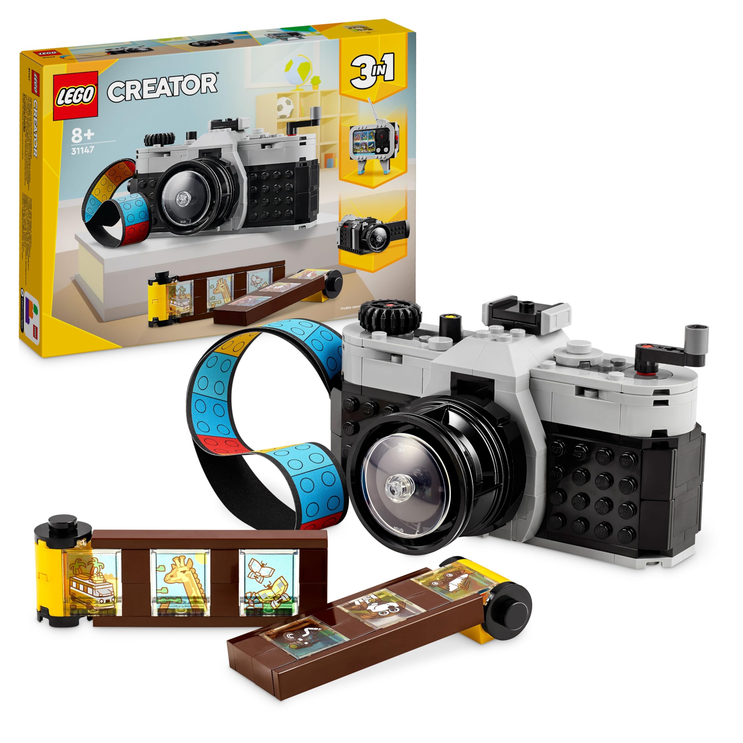 LEGO Creator 3in1 Retro Camera Toy to Video Camera to TV Set, Kids' Desk Decoration or Bedroom Accessories, Photography Gifts for Girls and Boys Aged 8 Plus Years Old Who Enjoy Creative Play 31147 — image 1