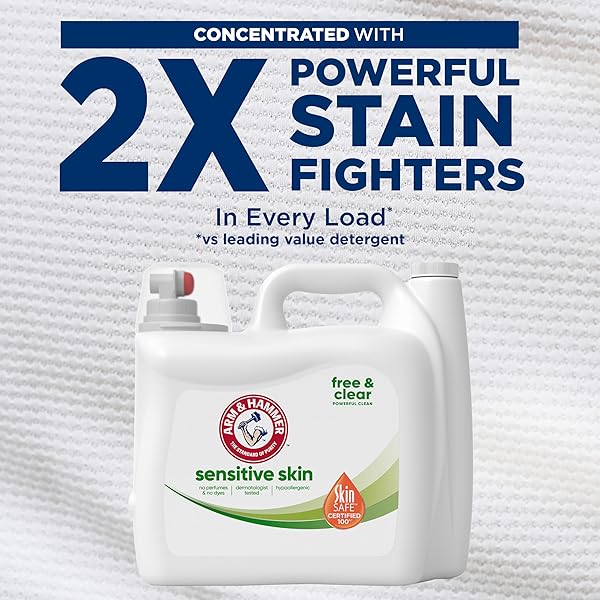 ARM & HAMMER SENSITIVE SKIN FREE CLEAR, 170 LOADS LIQUID LAUNDRY DETERGENT, 170 FL OZ
