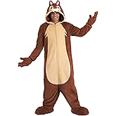 Disney Chip 'n Dale Dale Costume for Adults - Hooded Jumpsuit with Gloves & Shoe Covers - Officially Licensed
