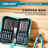 LIBRATON Needle File Set 14PCS Diamond & Carbon Steel Files with Wire Cutter view 6