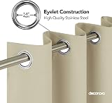 Deconovo Room Darkening Curtain Eyelet Thermal 140x260 Beige view 6