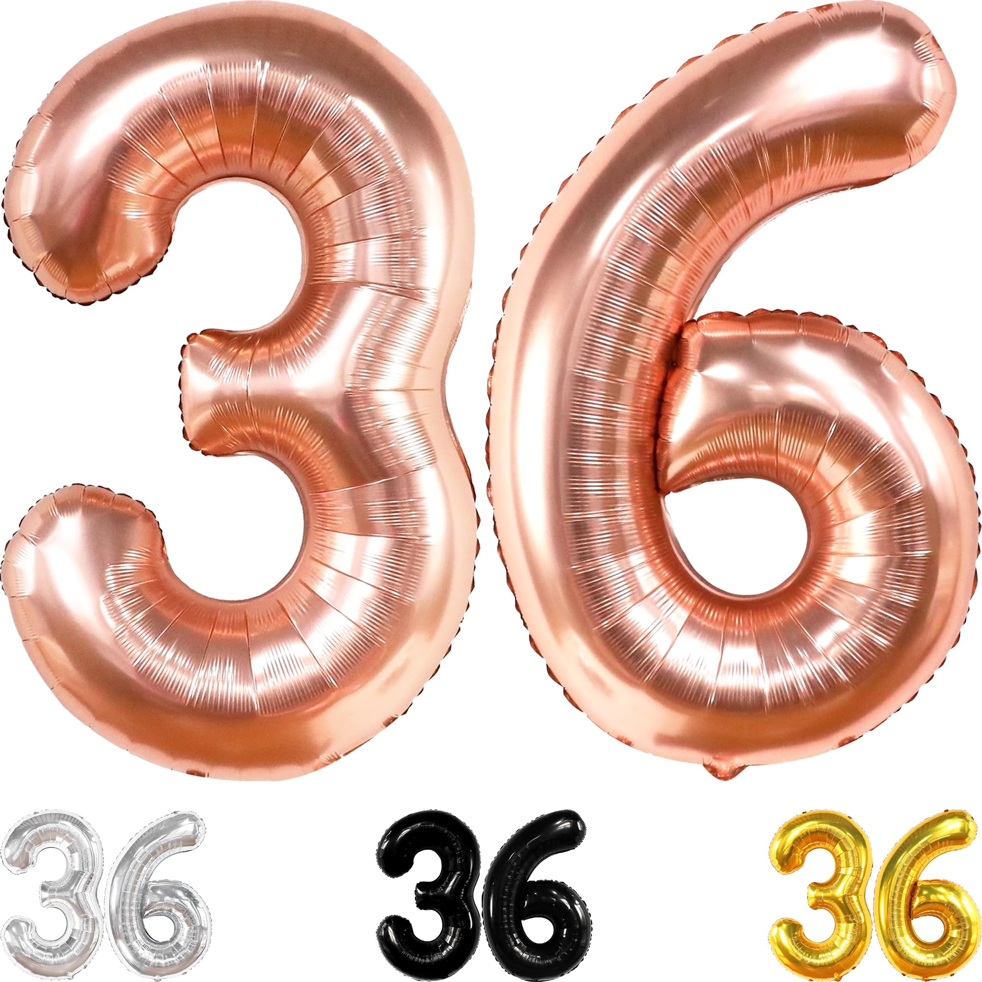 Photo 1 of KatchOn, Rose Gold 36 Balloon Number - Giant, 40 Inch | Foil Rose Gold 36 Number Balloons, Happy 36th Birthday Decorations for Women | 36 Years Old Happy Birthday Decorations