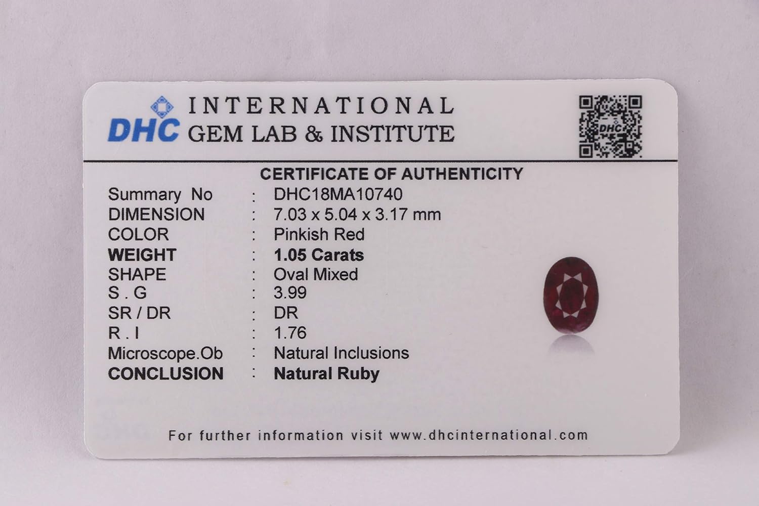 Buy Manoj Ornaments 1 05 Ct Dhc Certified Natural Mozambique Ruby By Bhoomi Gems At Amazon In