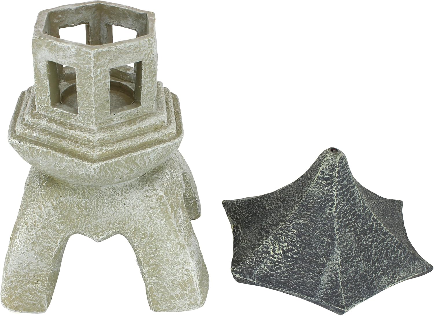 Design Toscano NG29870 Asian Decor Pagoda Lantern Outdoor Statue, Large 17 Inch, Polyresin, Two Tone Stone Finish : Toscano Pagoda Lantern : Garden & Outdoor