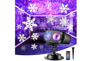STARYOU Galaxy Projector Outdoor Lights for House,Upgrade 100 HD Effects(3D Galaxy Projector +10*8 HD Patterns), 2-in-1 Outdoor Decor Room Decor, Remote Timer Snowflake Lights Projector Room Projector Light