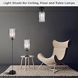 Giggi Small Black Crystal Light Shade 16x20cm Cylinder with Oval Rings view 2