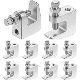 PercyEffie 10PCS Top Beam Clamps, UNC 3/8" Iron Safety Rod Beam Clamp, 3/4" Jaw Opening, Beams Wall Ceiling Mount Vertical Piping Support-Clamp for Copper, PVC Tubing