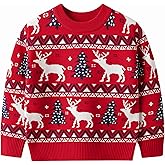 Kids Ugly Christmas Sweater Boy Girl Funny Xmas Outfits Toddler Reindeer Knit Clothes Holiday Pullover Tops 2-6 Years