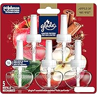 Glade PlugIns Air Freshener Oil Refill, Scented and Essential Oils for Bathroom and Home Fragrance, Apple Cinnamon, 5 Refills