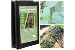 Abimars Thicker Garden Mesh Netting, 10’ x 33’ Ultra Fine Black Plant Row Covers for Vegetables Plants Fruits Flowers Protection, Nano PPT, Shading Rate 30%