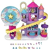 Polly Pocket Playset, Rainbow Funland Theme Park with 2 Unicorns, Polly & Shani Micro Dolls, 25 Surprise Accessories