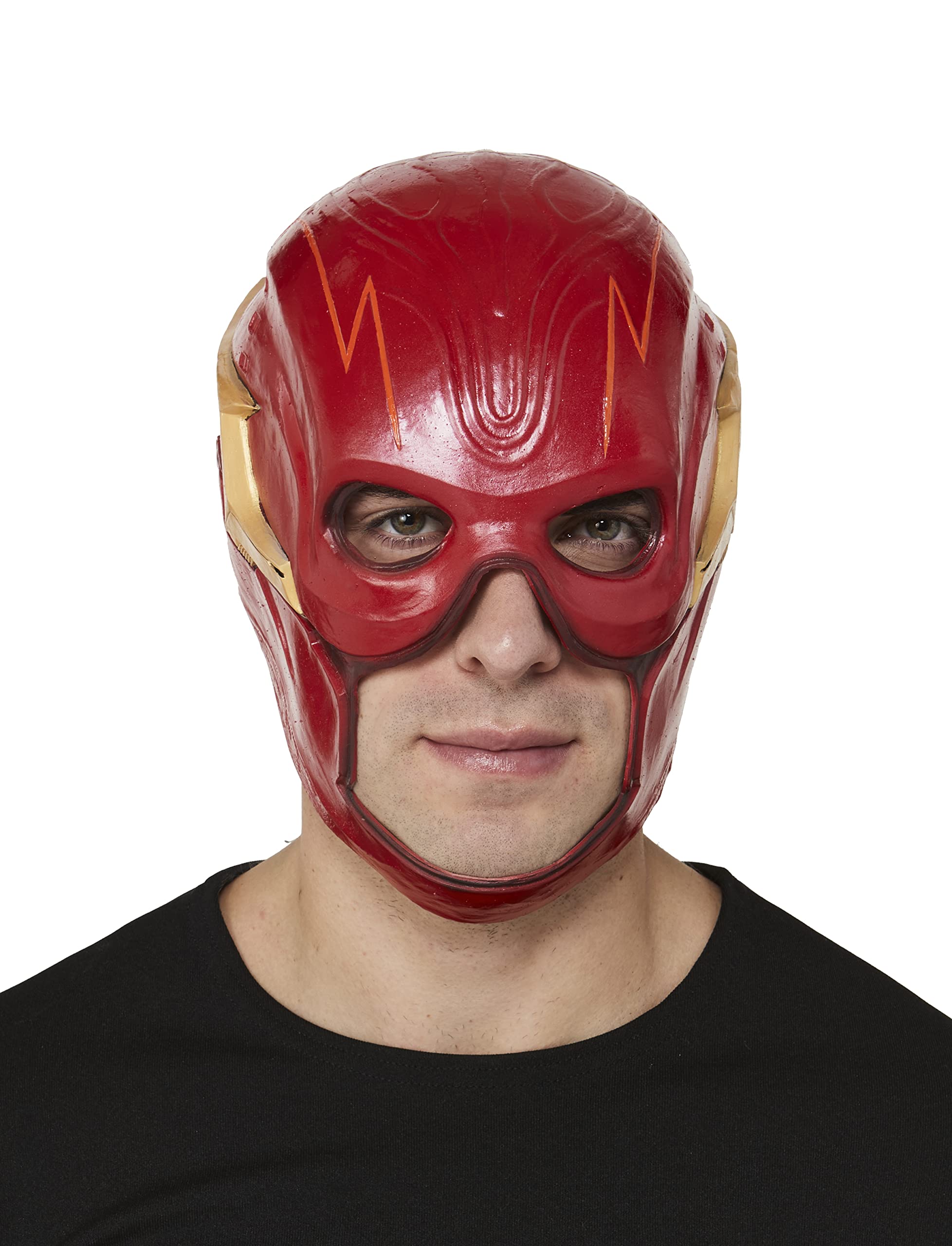 Rubies Men's DC Comics Flash The Movie Deluxe Flash Overhead Latex Mask, As Shown, One Size, As Shown, One Size