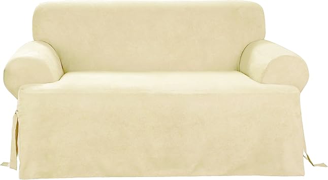 Amazon Com Surefit Soft Suede T Cushion Sofa Slipcover Cream