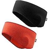 LONGLONG 2 Pack Winter Ear Warmers for Women Men | Moisture Wicking Fleece Earmuff Headbands-Cold Weather Running Ski Cycling