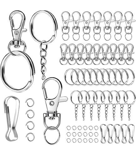 Keychain Rings MIDK 100pcs Metal Split Key Chain Rings Chain Silver Key Key Rings