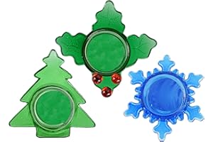 Black Duck Brand Set of 3 Glass Christmas Themed Tealight Candle Holder - Measures 3.25"x1" - Perfect Holiday Decoration, and A Way to Safely Burn Tealights!