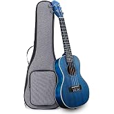 Ranch 26" Tenor Ukulele, Starry Blue Sapele Wood, with Gig Bag＆Lessons | Smooth Rosewood Fingerboard and Bridge, Okoume Neck For Effortless, Accurate Playability