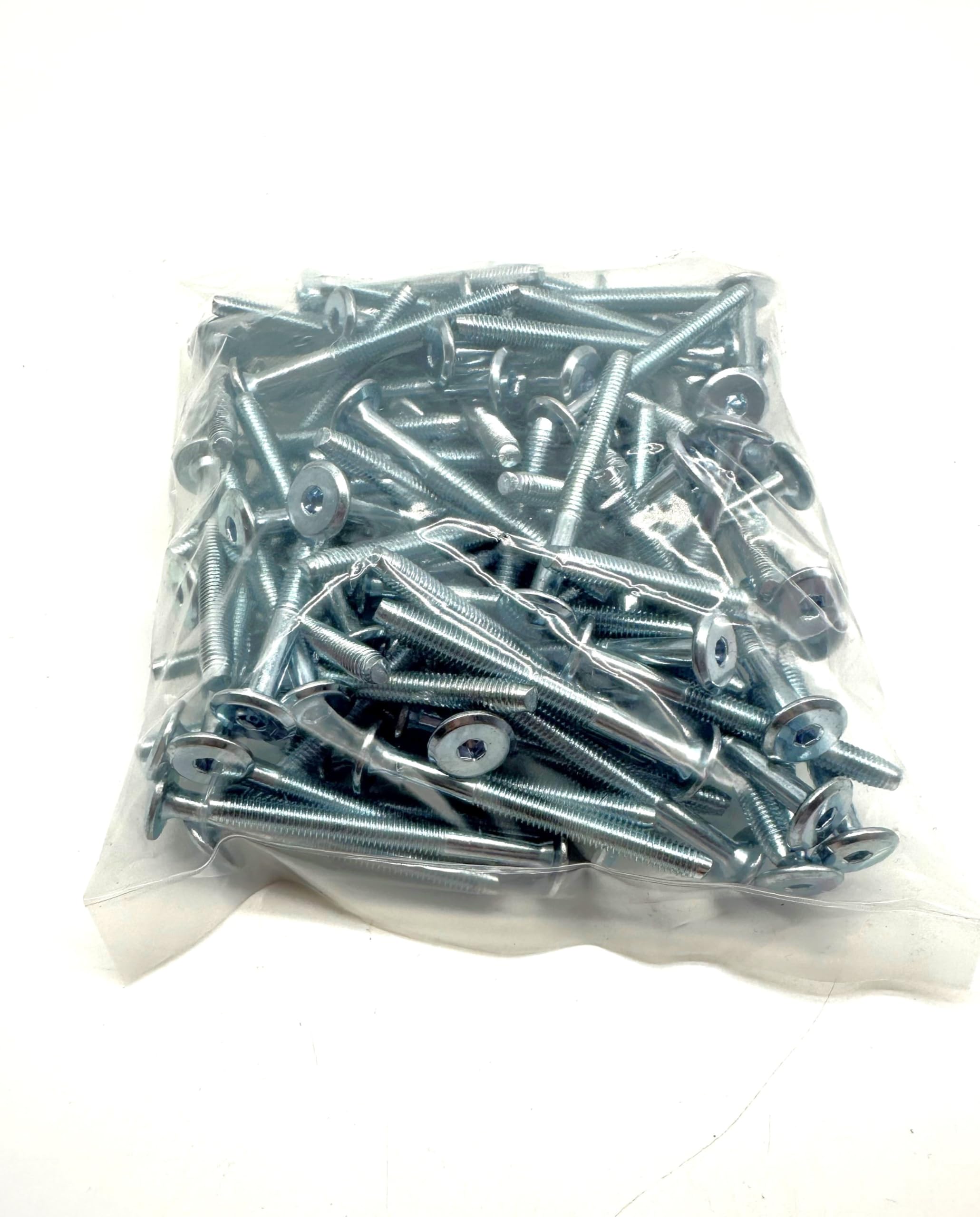 Pack of 100 | M6 x 60mm Joint Connector Bolts Furniture Connecting Bolt for Flat Pack, IKEA, Cot Bed