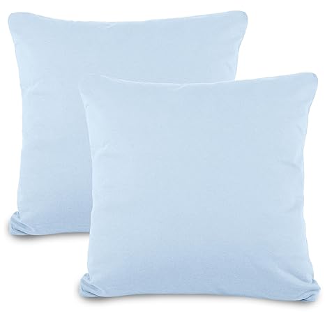 aqua-textil 2er-Set Kissenbezug 80x80 Jersey Qualitäts Kissenhüllen mit Reißverschluss 100% Mako Baumwolle, Classic Line 0011