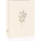 Holoary 5x7 Photo Album 100 Photos, 100 Pockets Picture Album, Linen Fabric Cover Big Picture Book for Photos, Photo Album 5x7 for Family Weddings Travel Memories(Beige)