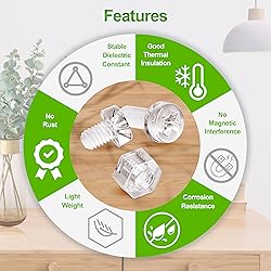 Pzsmocn 100 Pieces/50 Sets M3*25 mm PC Transparent