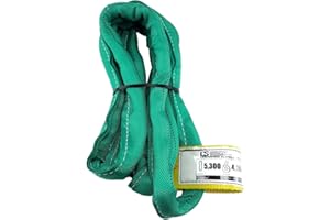 CHENANGO SUPPLY USA Made VR2 X 4' Green Slings 4'-30' Lengths in Listing, Double PLY Cover Endless Round Poly Lifting Slings, 5,300 lbs Vertical, 4,240 lbs Choker, 10,600 lbs Basket (USA Poly)(4 FT)