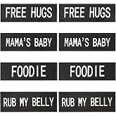 AUROTH Dog Patches 8 Pieces, Dog Vest Patches with Hook Backing for pet Vest Harnesses, Pet Carrier,Personalized Patches Glows in The Dark Size M