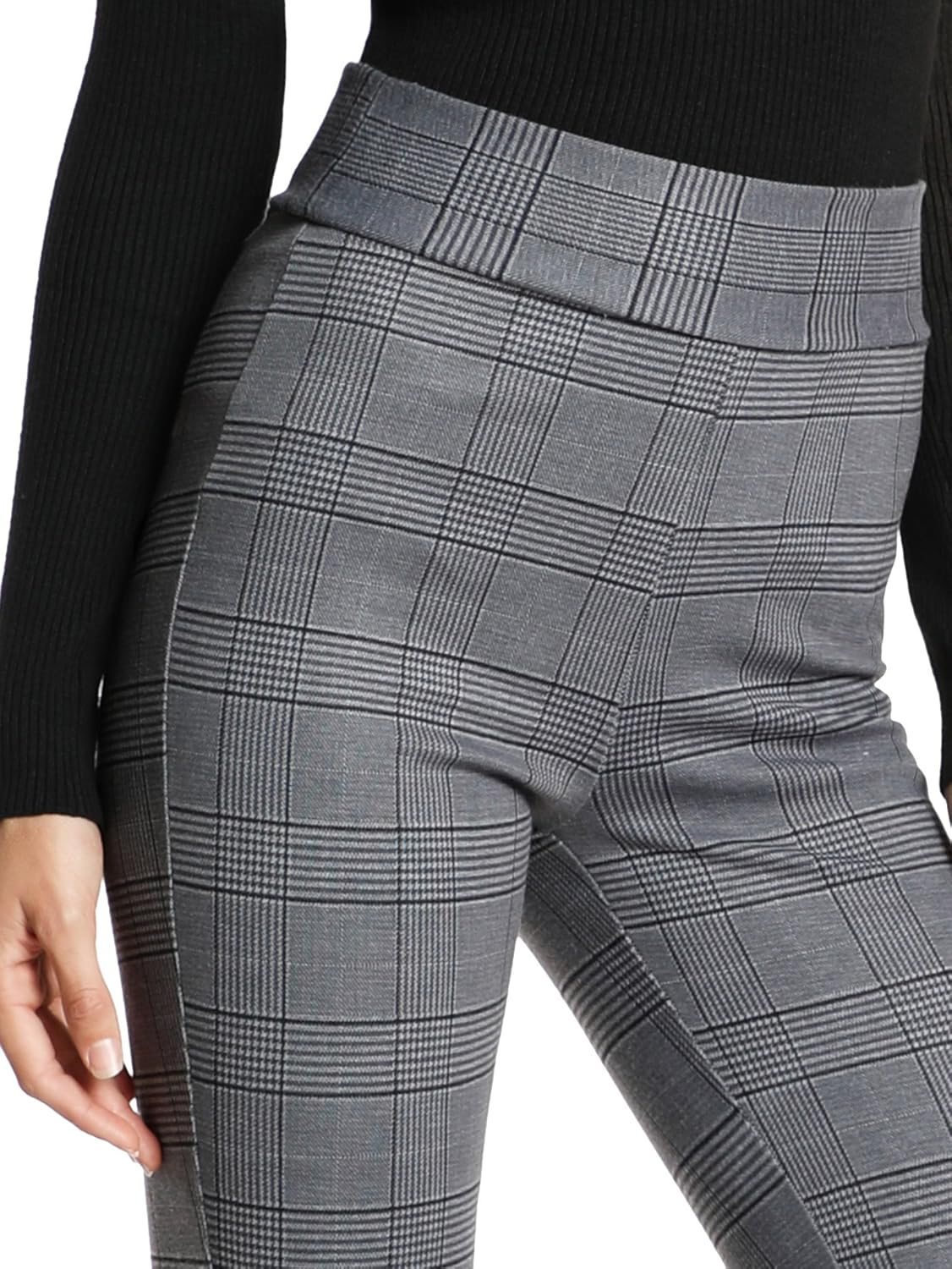 SweatyRocks Women's Casual Plaid Leggings Stretchy Work Pants at  Women’s Clothing store