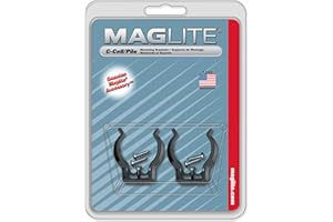Maglite Black Universal Mounting Brackets for C-Cell Flashlight, 2 pk