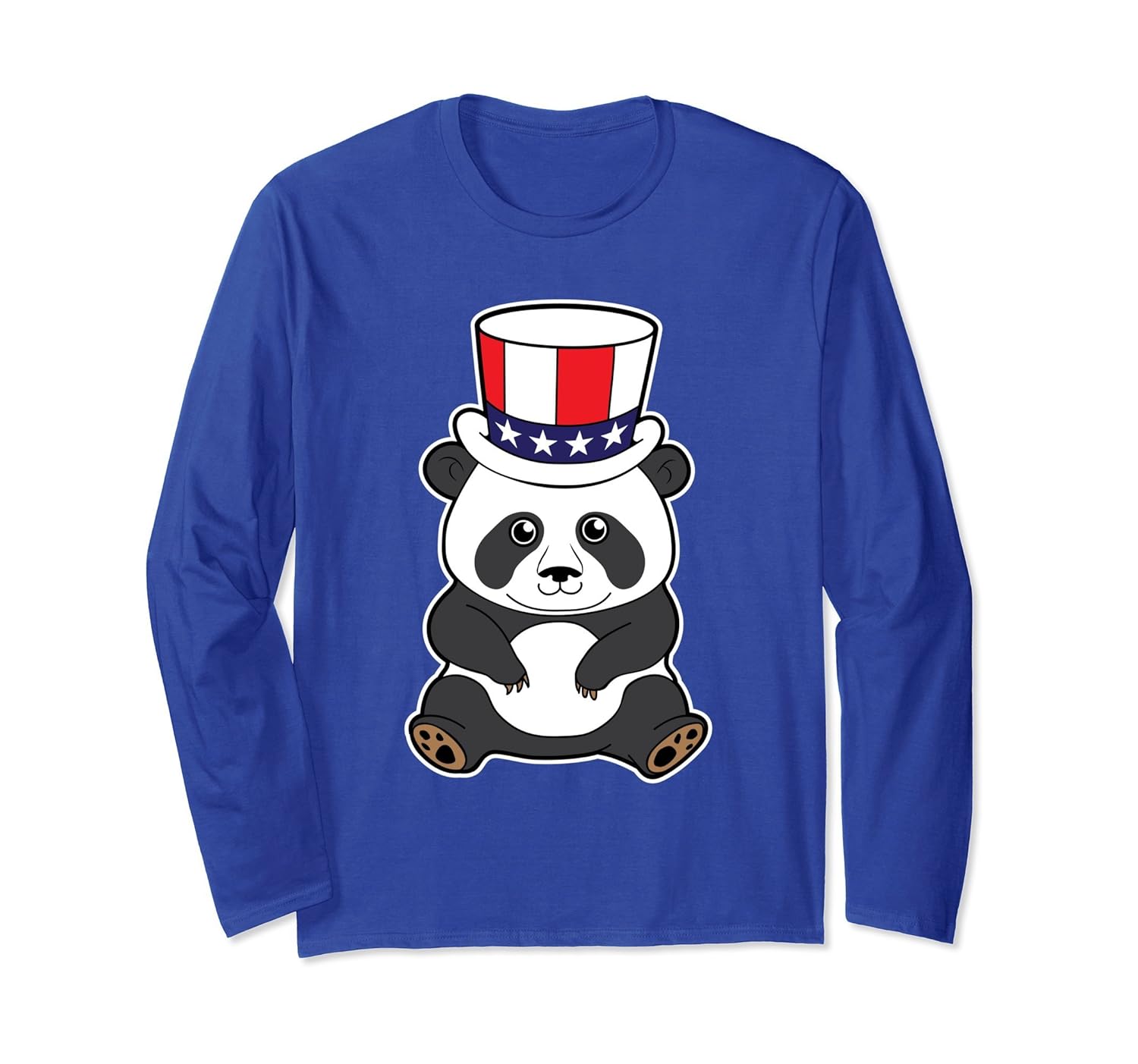 Uncle Sam Panda American Flag 4th of July Long Sleeve Shirt- TPT