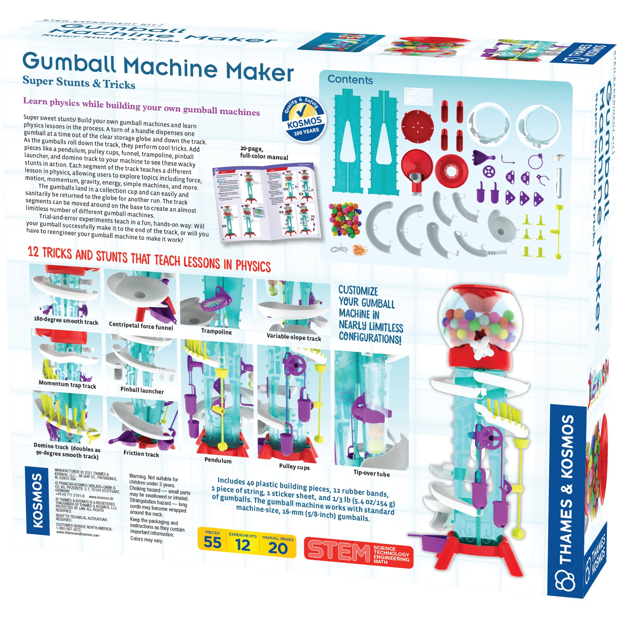 Thames & Kosmos Gumball Machine Maker Lab - Build Machines with Physics & Engineering Lessons | 12 Experiments | Make Your Own Gumball Machines | Includes Gumballs | Award Winner