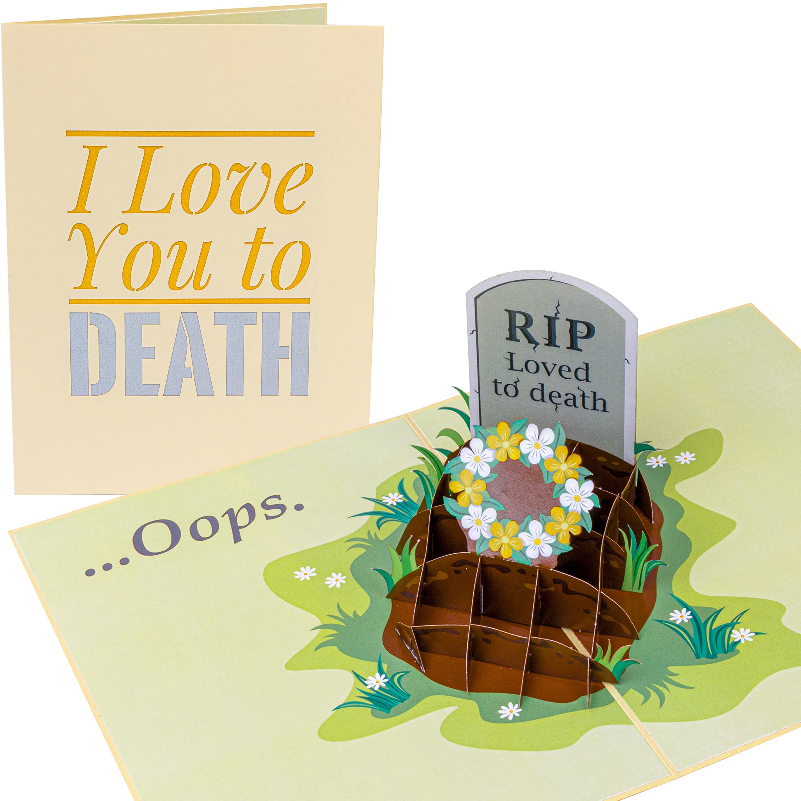PopLife® Funny I Love You To Death 3D Pop Up Card - Birthday, Anniversary, Valentine’s Day Surprise, Just Because - Gift for Her or Him - for Son, Mom, Daughter, Wife, Husband, Girlfriend, Dad, Friend