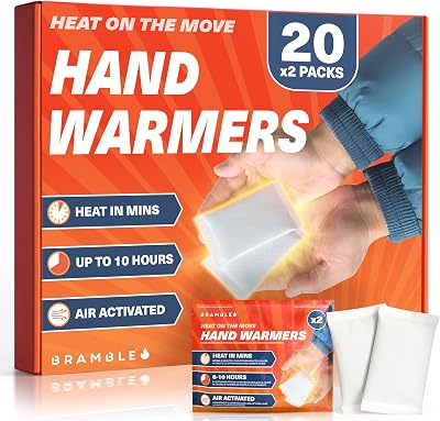 Bramble Hand Warmers 20 Pairs 40 Warmers Air Activated Odour Free Up to 10 Hours