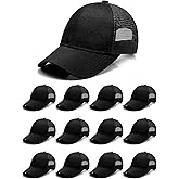 24 Pack Sublimation Blank Trucker Hats Bulk Mesh Black Baseball Caps Adjustable for Men Women Teen Sport DIY Custom